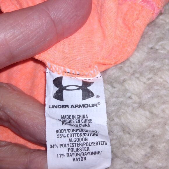 Under Armour Heat Gear Semi-Fitted V Neck Short Sleeve T-Shirt Plus XL Orange - Picture 3 of 6